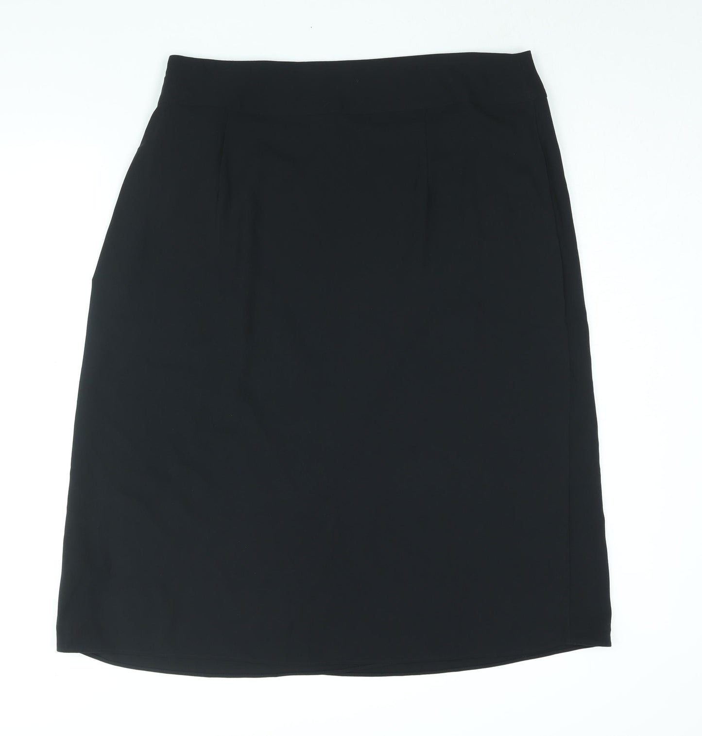 Marks and Spencer Womens Black Polyester A-Line Skirt Size 20 Zip