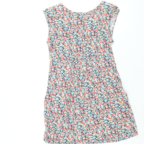 Joules Womens Multicoloured Floral Viscose Tunic Blouse Size 8 V-Neck