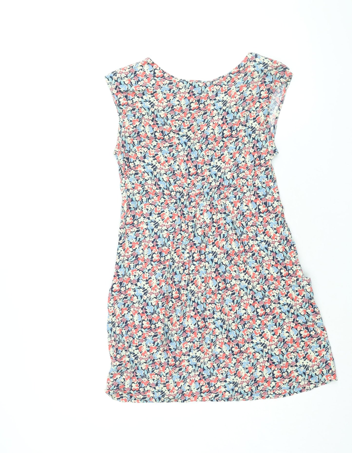 Joules Womens Multicoloured Floral Viscose Tunic Blouse Size 8 V-Neck