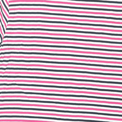 Marks and Spencer Womens Multicoloured Striped Cotton T-Shirt Dress Size 8 Round Neck Pullover