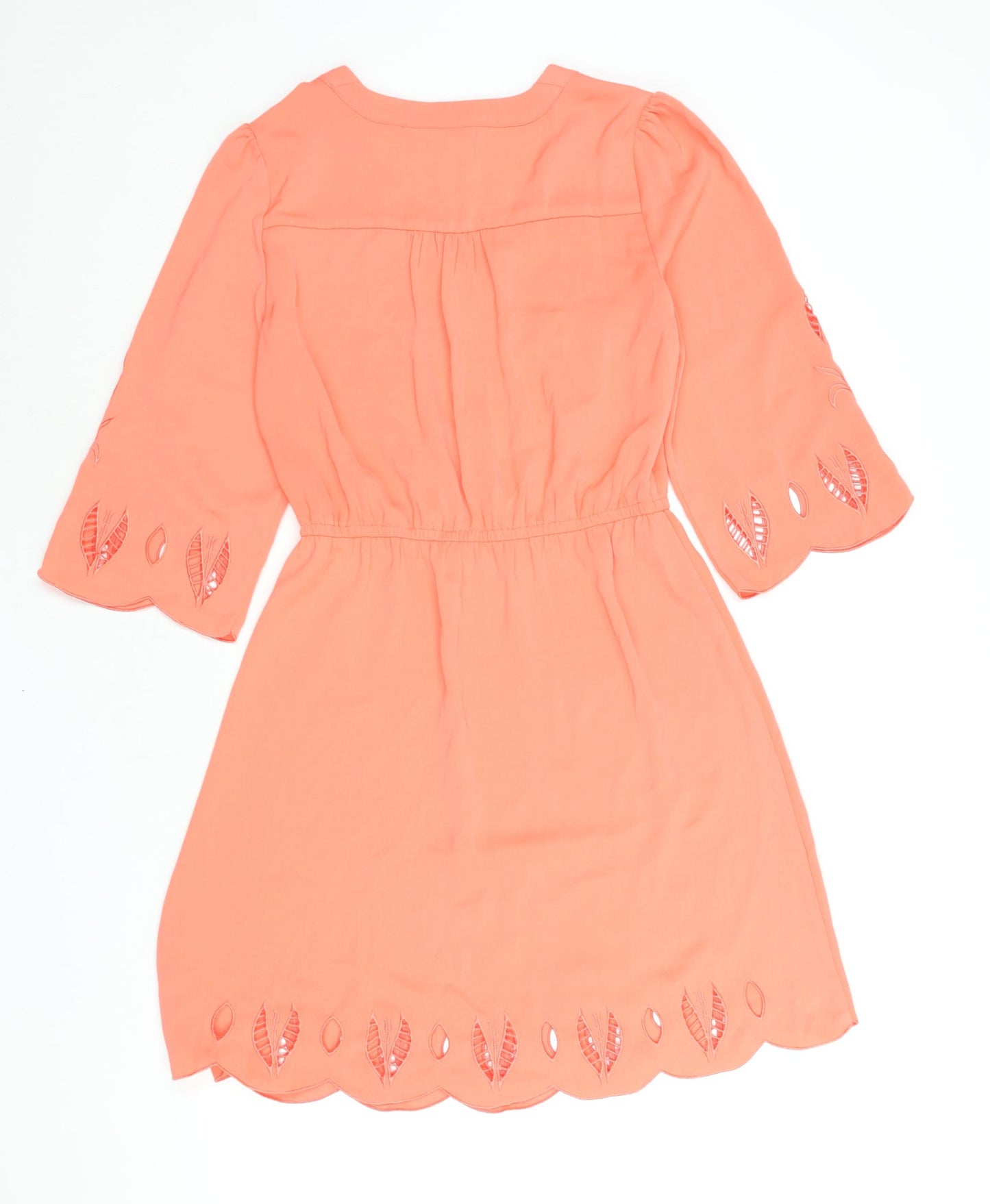 Market Spruce Womens Pink Polyester Shift Size S V-Neck Pullover - Embroidered Cut Out Detail