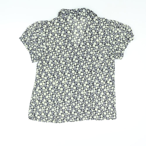 Mia Moda Womens Grey Geometric Polyester Basic Blouse Size 16 Collared - Frill