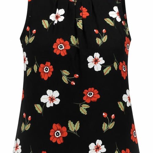 Marks and Spencer Womens Black Floral Polyester Camisole Blouse Size 10 Round Neck
