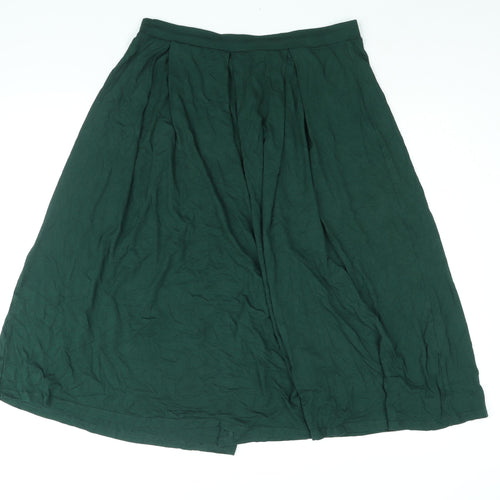 ASOS Womens Green Viscose A-Line Skirt Size 16