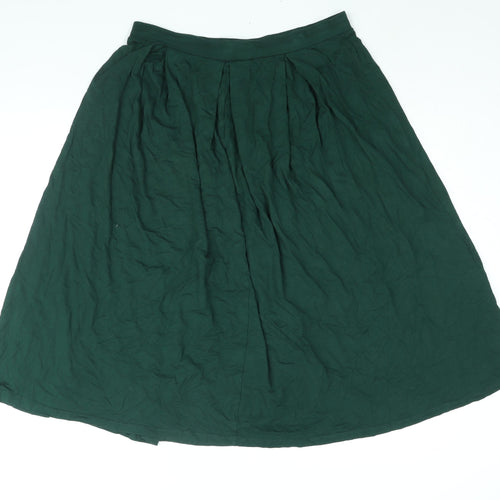 ASOS Womens Green Viscose A-Line Skirt Size 16