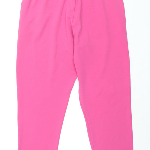 New Look Womens Pink Polyester Trousers Size 14 L28 in Regular