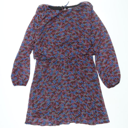La Redoute Womens Multicoloured Floral Polyester Shift Size 14 Round Neck Tie