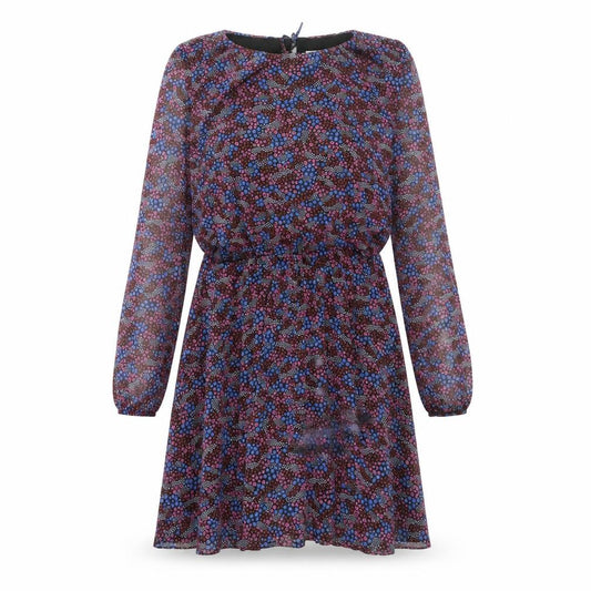Front view of La Redoute women’s multicoloured floral polyester shift, size UK 14, round neck tie