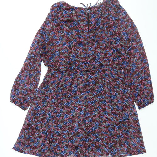 La Redoute Womens Multicoloured Floral Polyester Shift Size 14 Round Neck Tie