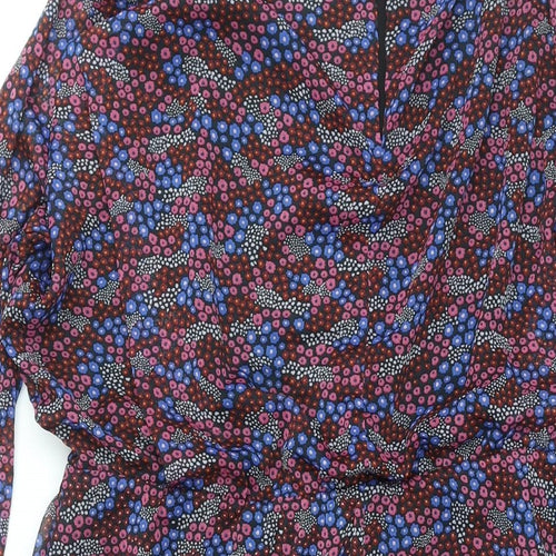 La Redoute Womens Multicoloured Floral Polyester Shift Size 14 Round Neck Tie
