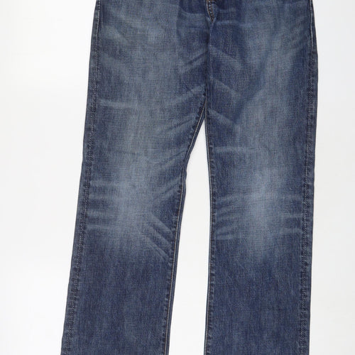 Gap Mens Blue Cotton Straight Jeans Size 28 in L32 in Regular Zip