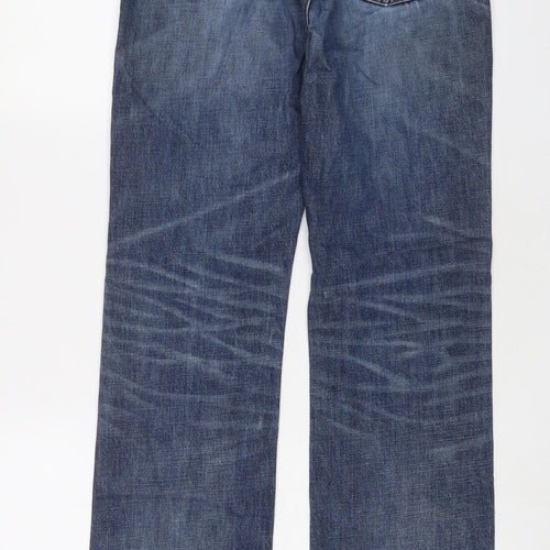 Gap Mens Blue Cotton Straight Jeans Size 28 in L32 in Regular Zip