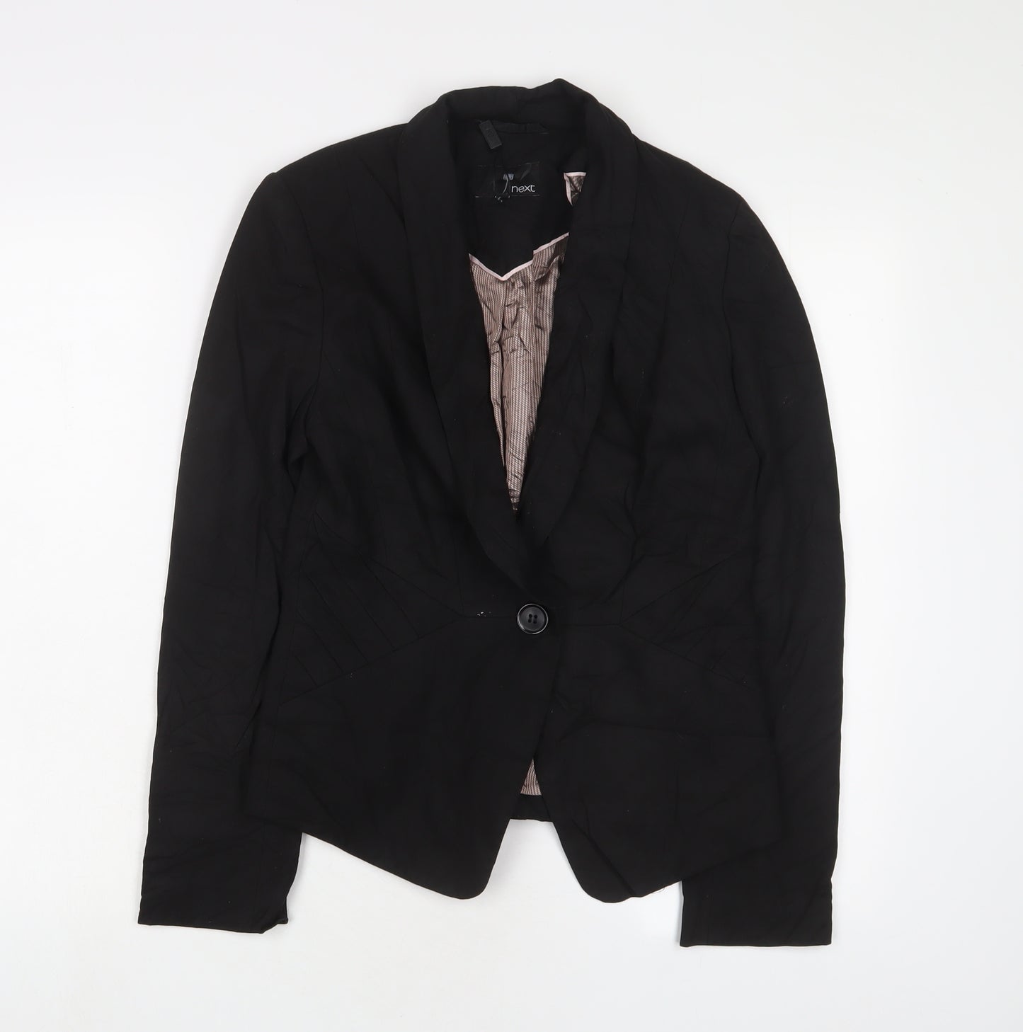 NEXT Womens Black Jacket Blazer Size 8 Button