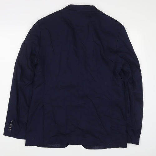 Zara Mens Blue Polyester Jacket Suit Jacket Size 42 Regular