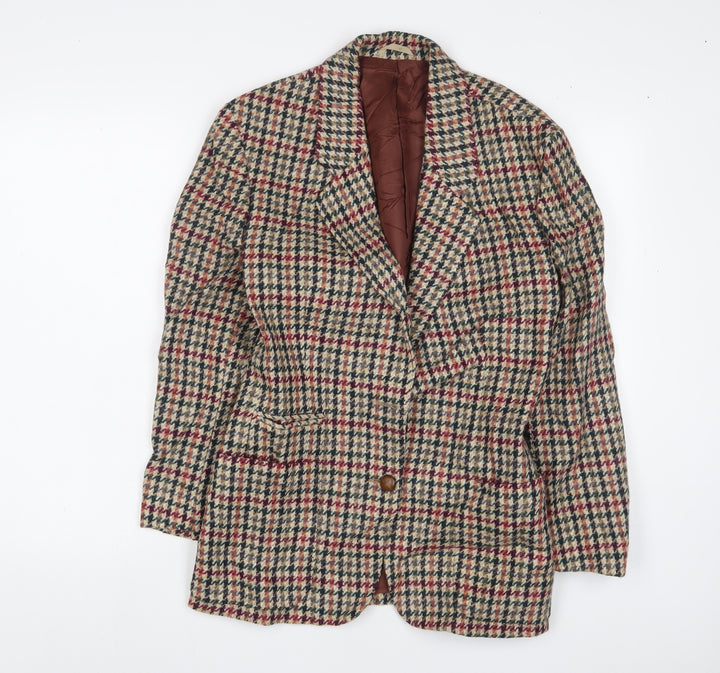 NEXT Mens Multicoloured Plaid Wool Jacket Suit Jacket Size S Regular