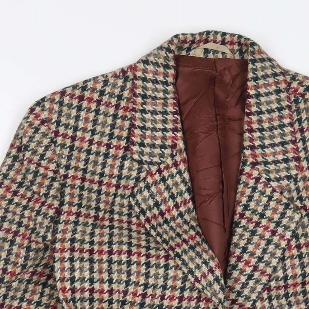NEXT Mens Multicoloured Plaid Wool Jacket Suit Jacket Size S Regular