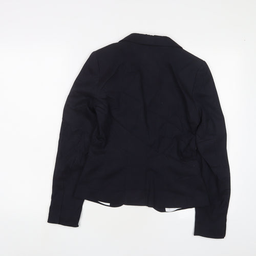 H&M Womens Blue Jacket Blazer Size 6 Button