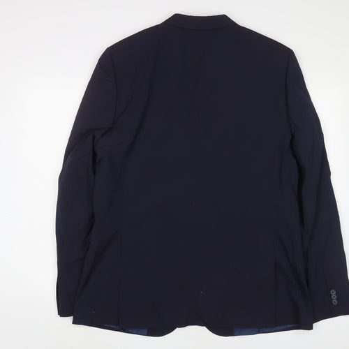 Marks and Spencer Mens Blue Polyester Jacket Suit Jacket Size 42 Regular