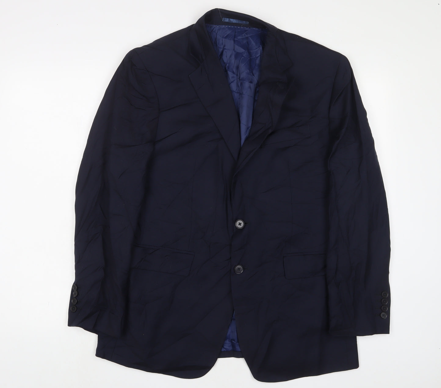 Charles Tyrwhitt Mens Blue Wool Jacket Suit Jacket Size 40 Regular