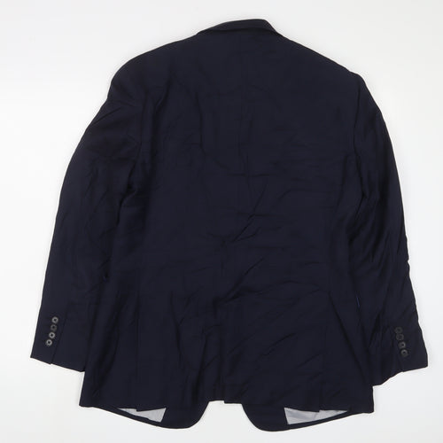 Charles Tyrwhitt Mens Blue Wool Jacket Suit Jacket Size 40 Regular