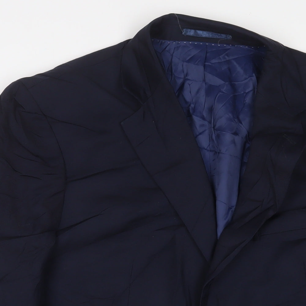 Charles Tyrwhitt Mens Blue Wool Jacket Suit Jacket Size 40 Regular