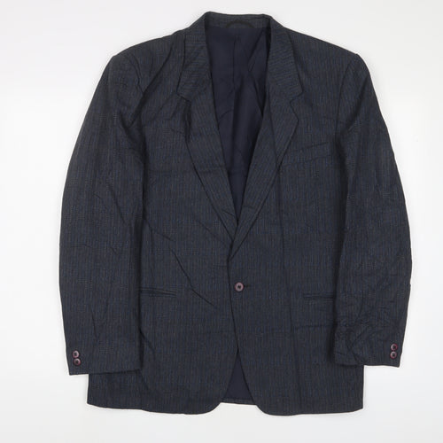 Bruce Corman Mens Blue Wool Jacket Suit Jacket Size 40 Regular