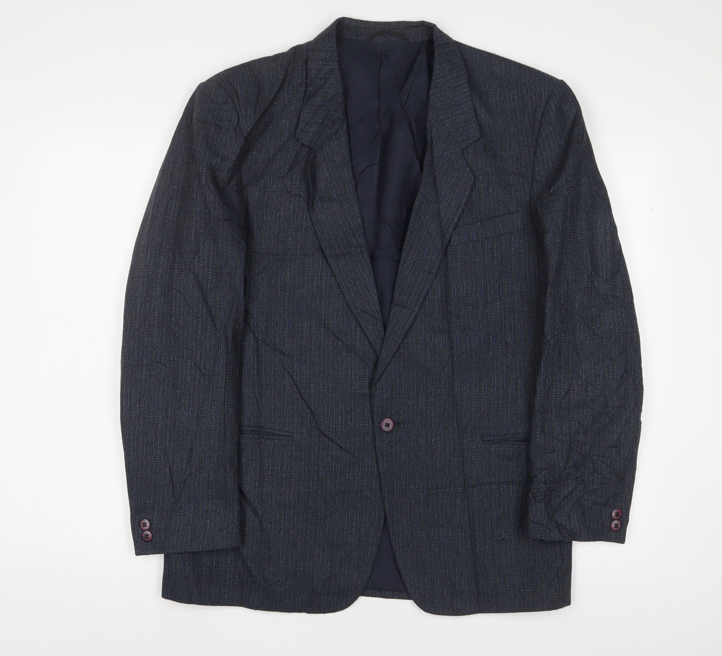 Bruce Corman Mens Blue Wool Jacket Suit Jacket Size 40 Regular
