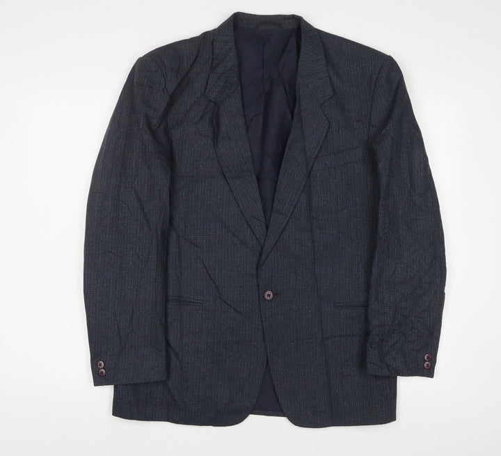 Bruce Corman Mens Blue Wool Jacket Suit Jacket Size 40 Regular
