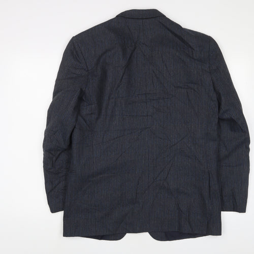 Bruce Corman Mens Blue Wool Jacket Suit Jacket Size 40 Regular