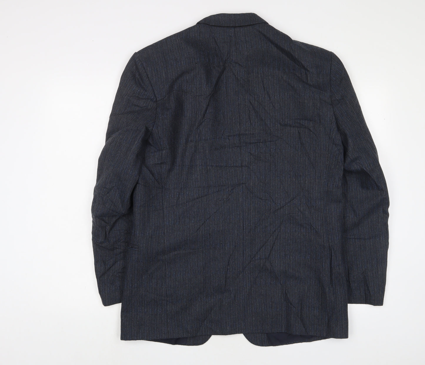 Bruce Corman Mens Blue Wool Jacket Suit Jacket Size 40 Regular