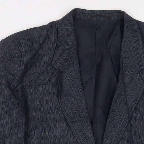 Bruce Corman Mens Blue Wool Jacket Suit Jacket Size 40 Regular