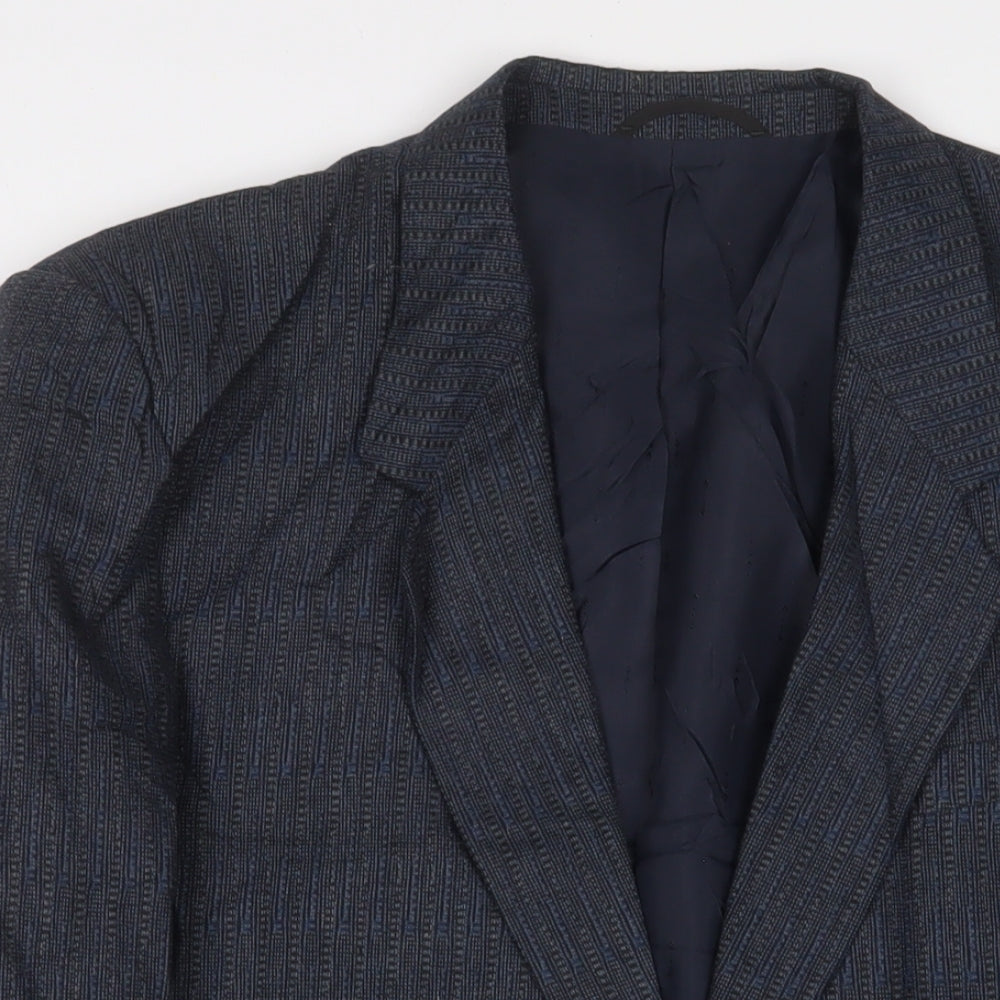 Bruce Corman Mens Blue Wool Jacket Suit Jacket Size 40 Regular