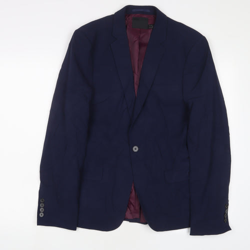 ASOS Mens Blue Polyester Jacket Suit Jacket Size 38 Regular