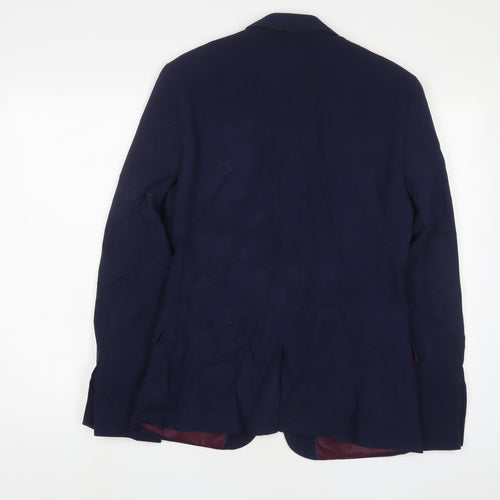 ASOS Mens Blue Polyester Jacket Suit Jacket Size 38 Regular