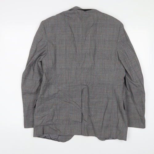 Alexandra Mens Grey Plaid Wool Jacket Suit Jacket Size 40 Regular