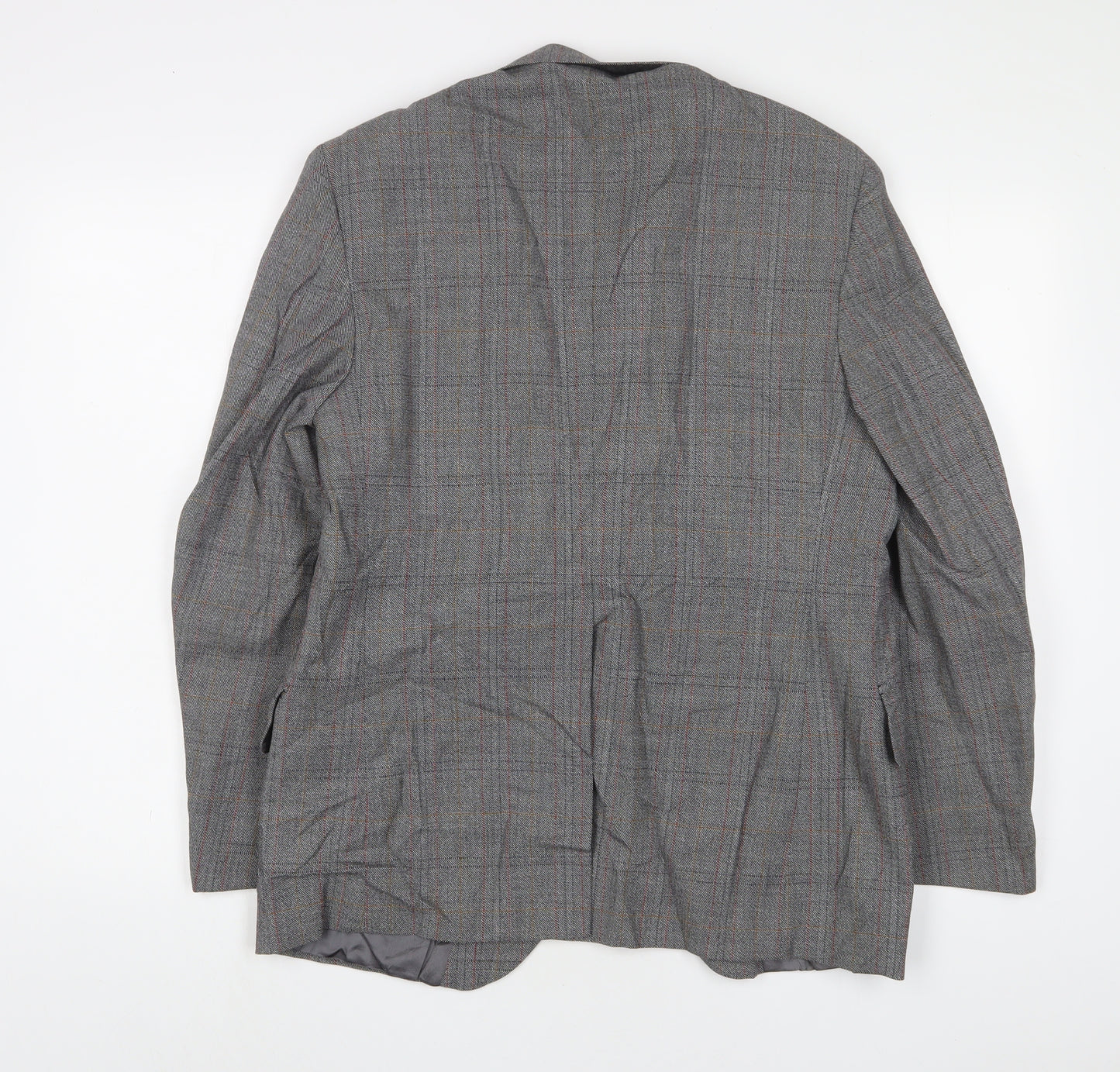 Alexandra Mens Grey Plaid Wool Jacket Suit Jacket Size 40 Regular