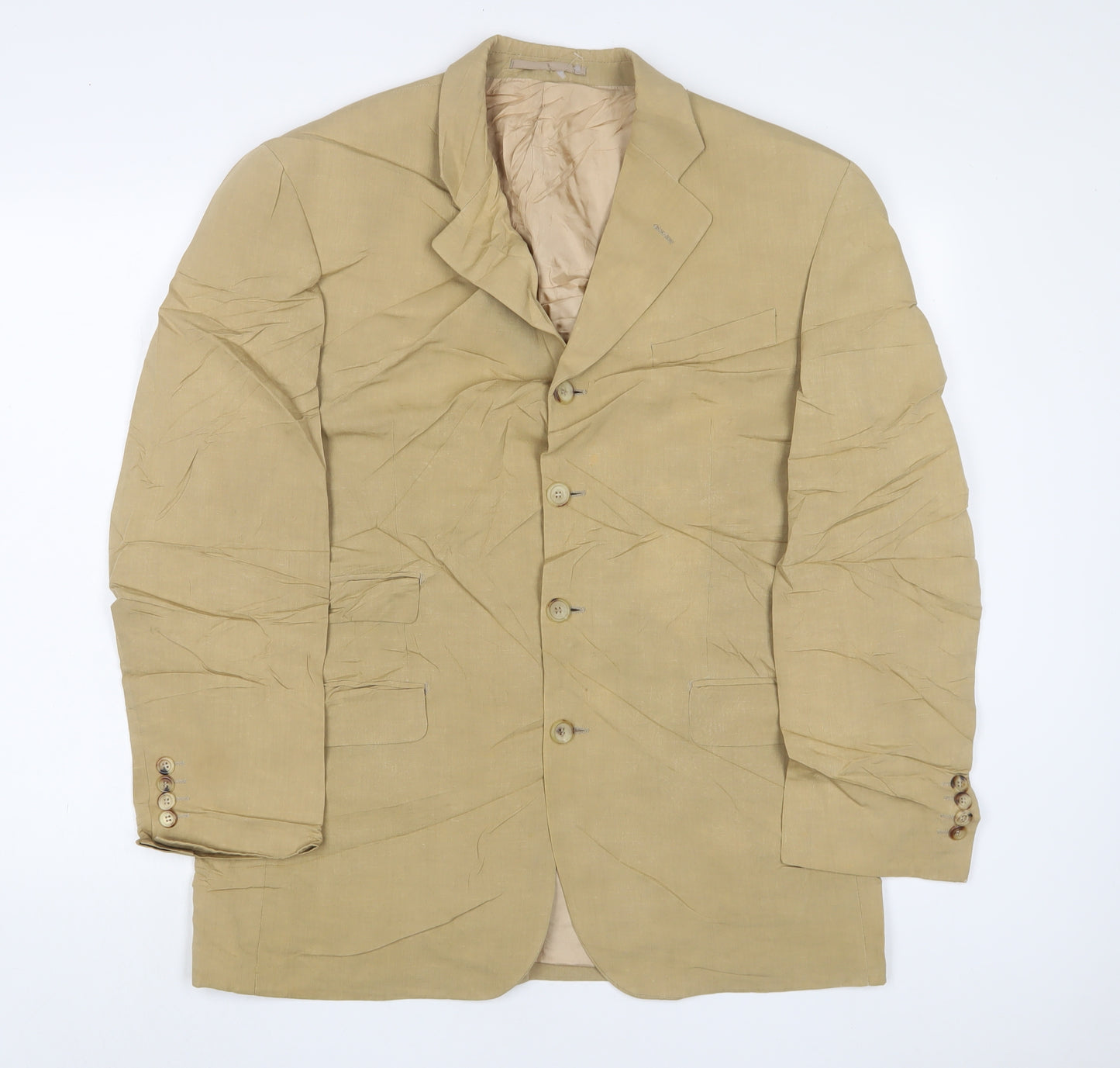 Jasper Conran Mens Beige Linen Jacket Suit Jacket Size 40 Regular