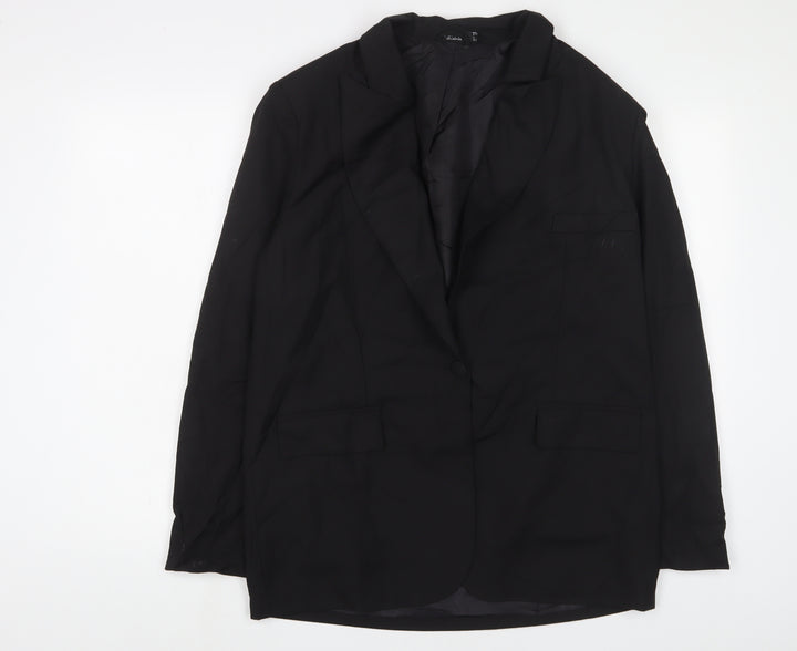 nasty ga Womens Black Jacket Blazer Size 10 Button