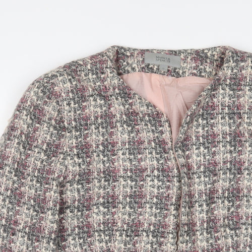 Marks and Spencer Womens Pink Jacket Size 12 Hook & Eye