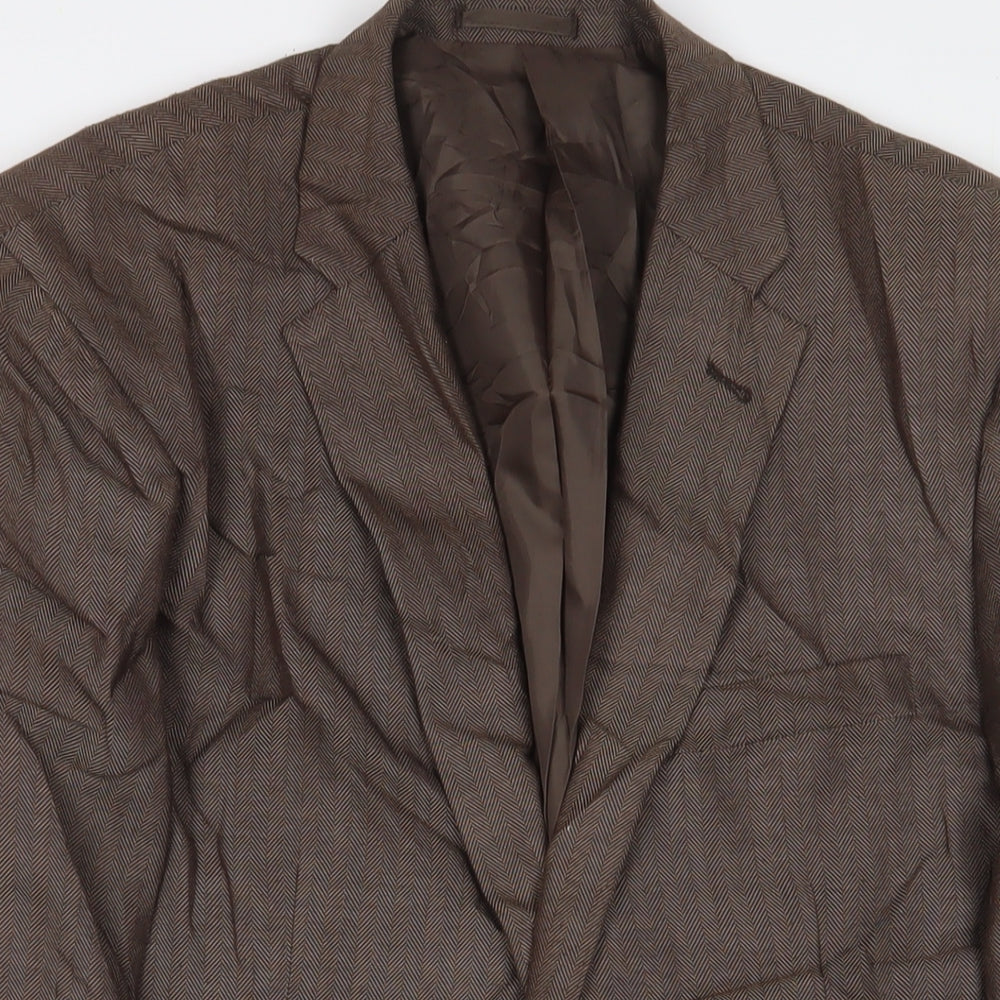 Greenwoods Mens Brown Polyester Jacket Suit Jacket Size 40 Regular