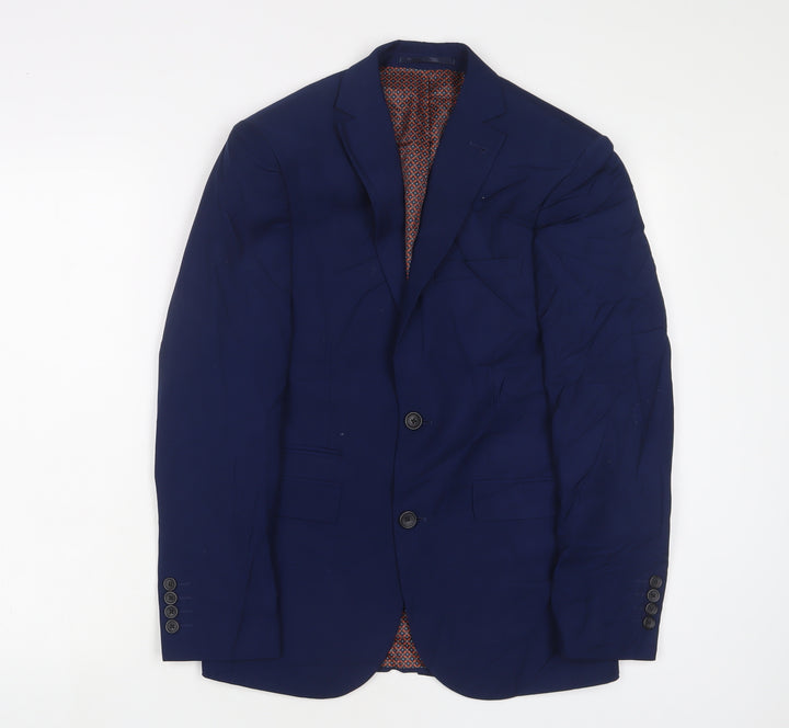 NEXT Mens Blue Polyester Jacket Suit Jacket Size 34 Regular