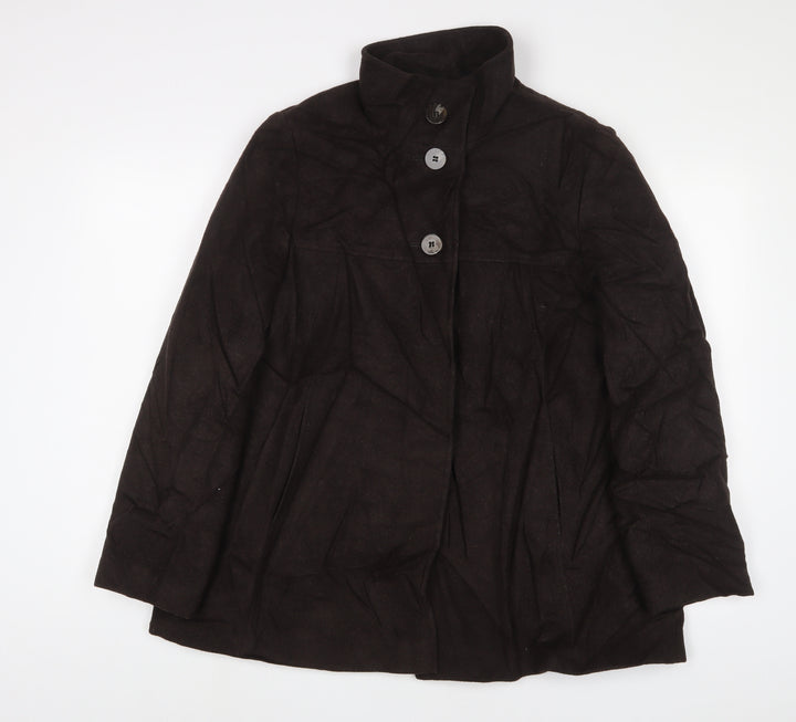 Square Womens Brown Jacket Size 14 Button