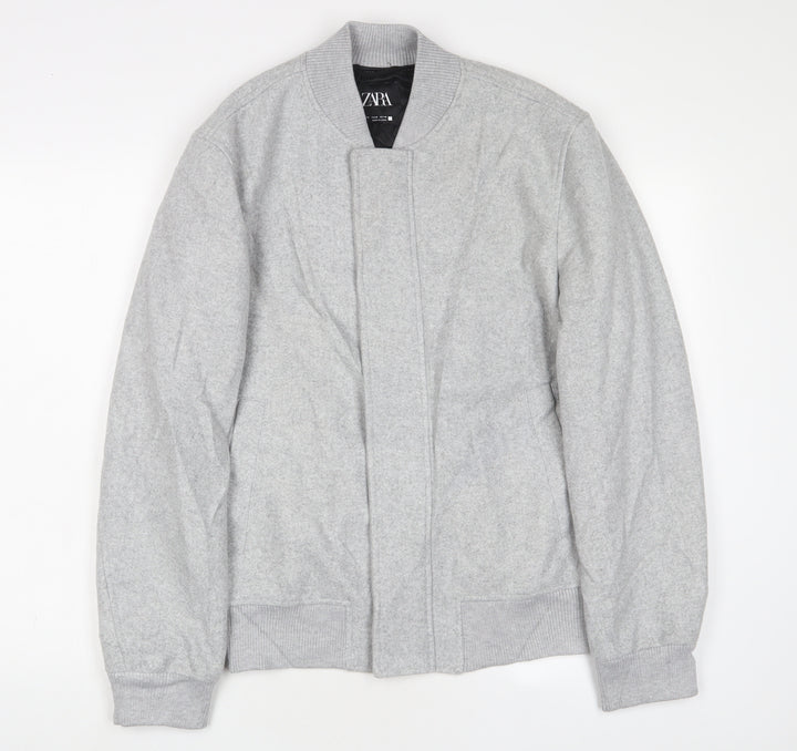 zaa Womens Grey Bomber Jacket Jacket Size M Zip