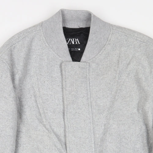 zaa Womens Grey Bomber Jacket Jacket Size M Zip