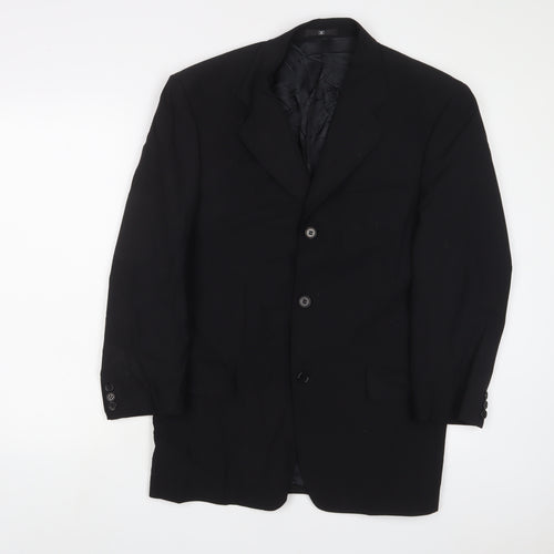 Ciro Citterio Mens Black Wool Jacket Suit Jacket Size 36 Regular