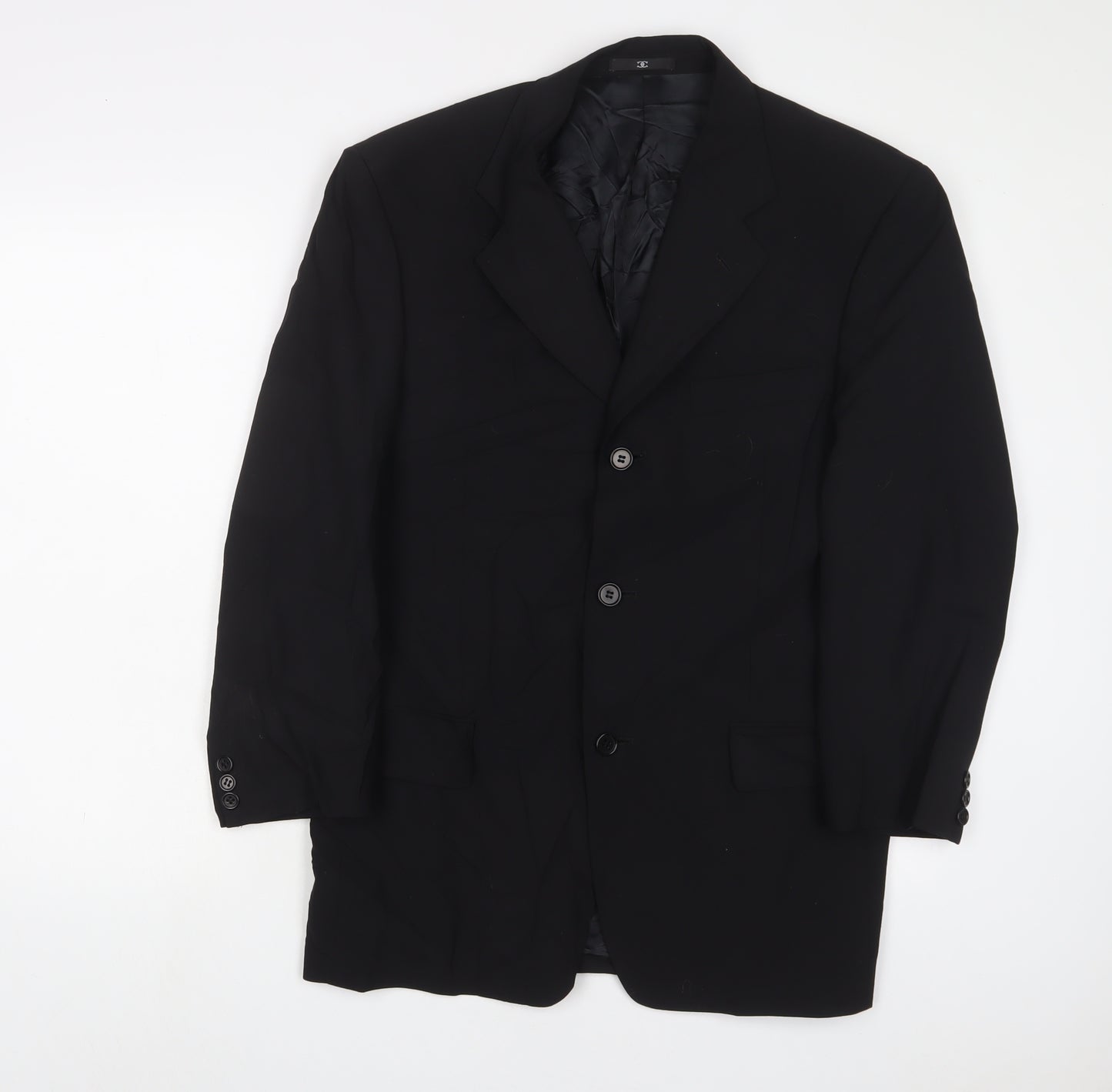 Ciro Citterio Mens Black Wool Jacket Suit Jacket Size 36 Regular