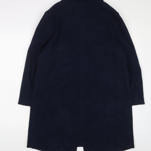 Marks and Spencer Womens Blue Overcoat Coat Size 14 Button