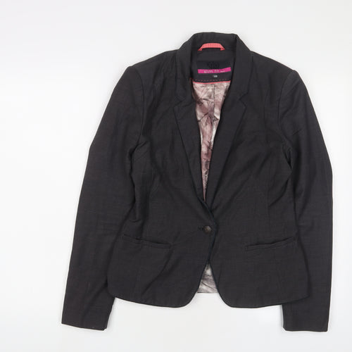 NEXT Womens Grey Polyester Jacket Blazer Size 10