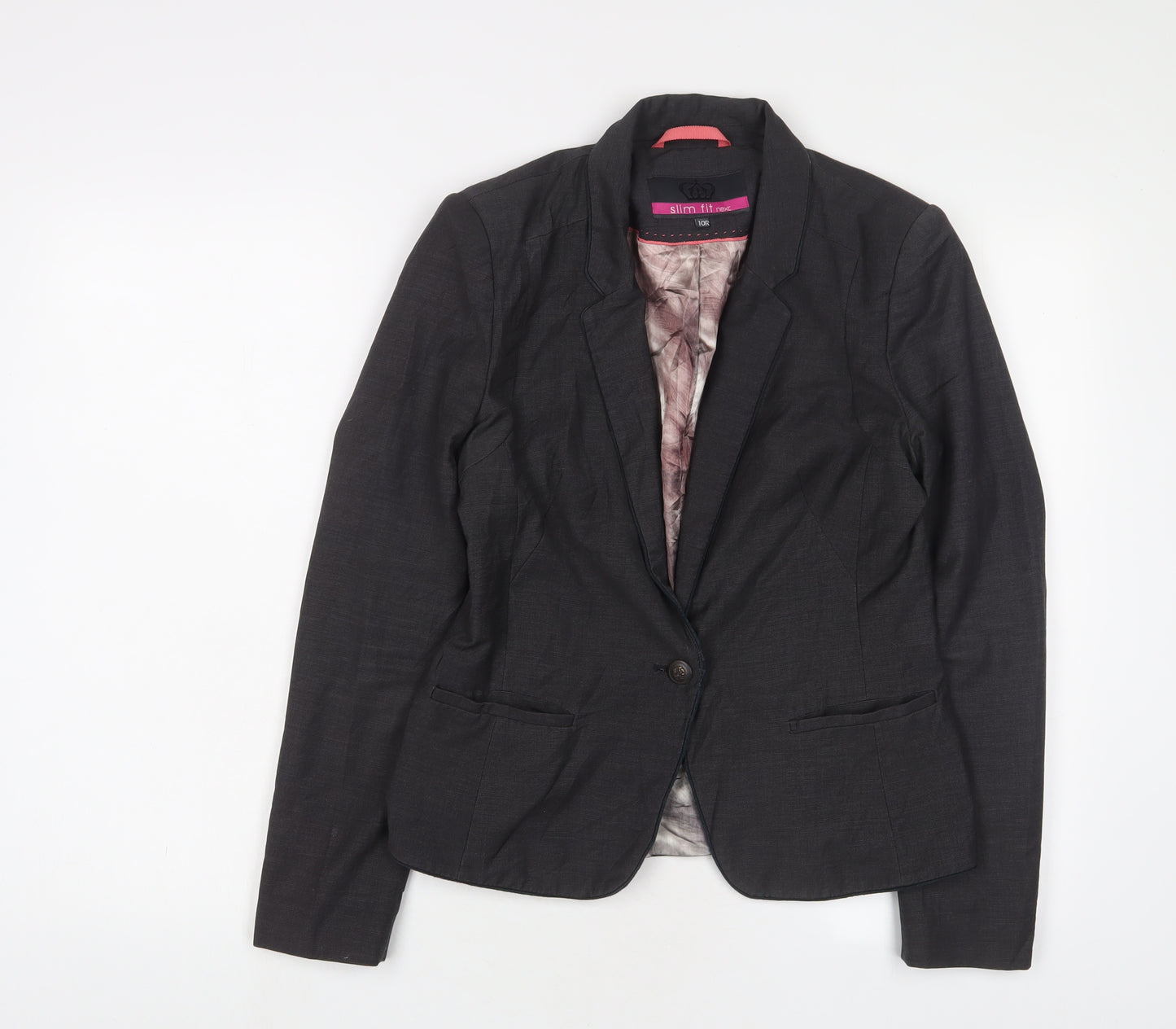 NEXT Womens Grey Polyester Jacket Blazer Size 10