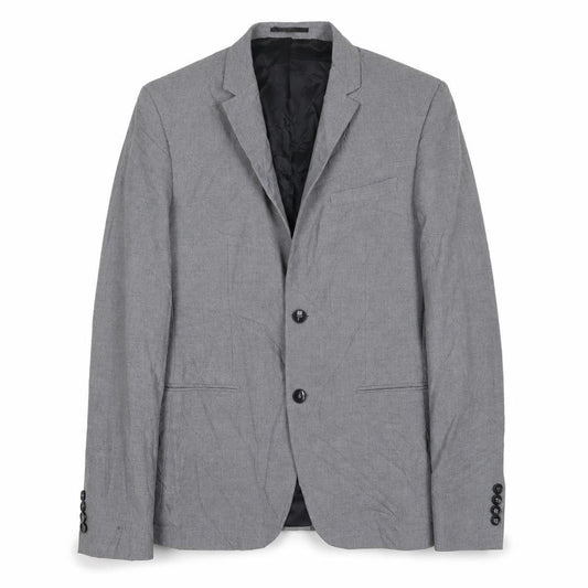 Front view of River Island men’s grey polyester jacket suit jacket, size 40, regular